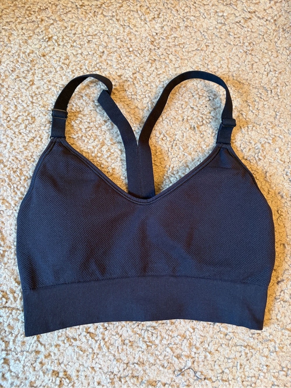 Adidas size small ribbed black sports bra